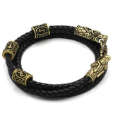 Bracelet Viking avec Tresse en Cuir