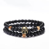 Bracelet Tête De Mort Biker en Perles Homme-Mon Bracelet Homme