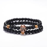 Bracelet Tête De Mort Biker en Perles Homme-Mon Bracelet Homme