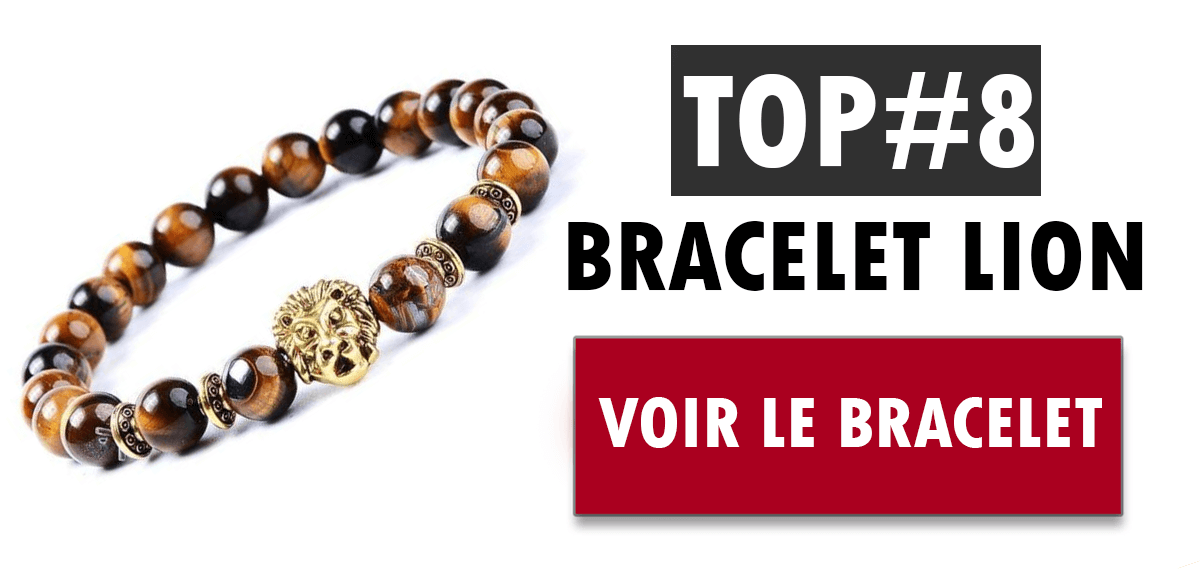 Le bracelet en œil de tigre orné de sa tête de lion