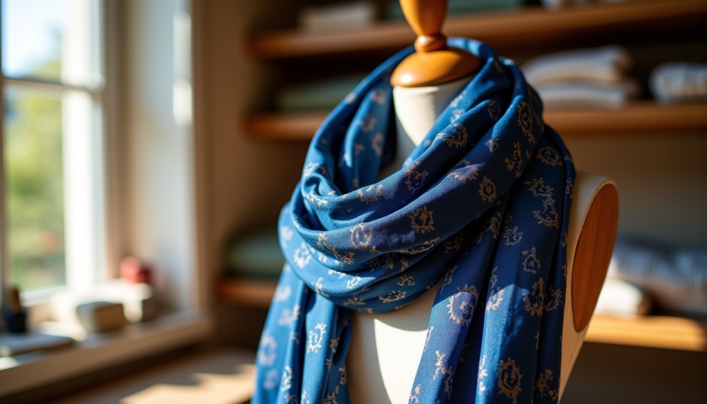 Écharpe fabriquée en France : la tradition du tissage jacquard lyonnais
