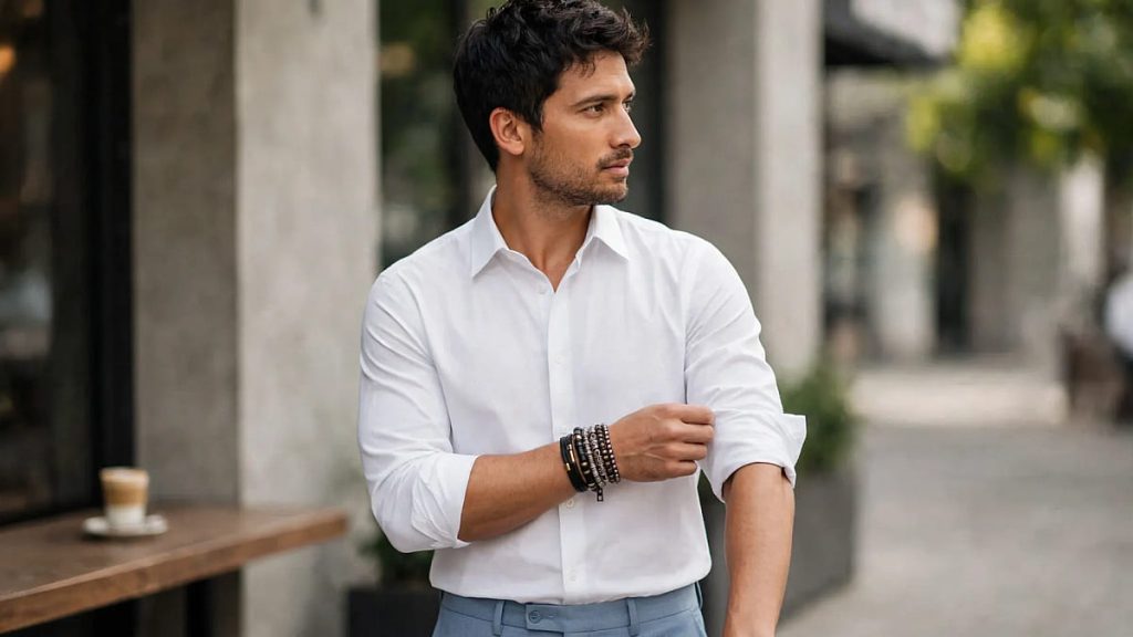 Chemise pour homme et bracelet