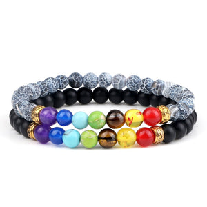 Ensemble De Bracelets 7 Chakras Pour Homme En Perles Andres-Mon Bracelet Homme