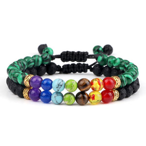 Ensemble De Bracelets 7 Chakras Pour Homme En Perles Anthony-Mon Bracelet Homme