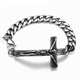 Bracelet Religieux Crucifix Croix Homme en Acier-Mon Bracelet Homme