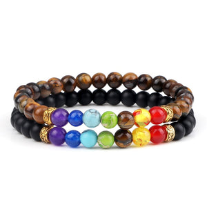 Ensemble De Bracelets 7 Chakras Pour Homme En Perles Phoenix-Mon Bracelet Homme