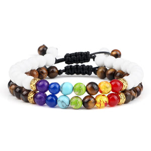 Ensemble De Bracelets 7 Chakras Pour Homme En Perles Sergio-Mon Bracelet Homme