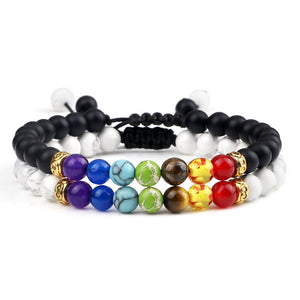 Ensemble De Bracelets 7 Chakras Pour Homme En Perles Seven-Mon Bracelet Homme