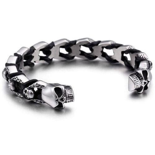 Bijoux Bracelet Homme Tete de mort Crane Gothique Diable Motard Biker Bijoux Bracelet Homme Tete de mort Crane Gothique Diable Motard Biker