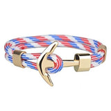 Bracelet Ancre de bateau Multicolore en Corde