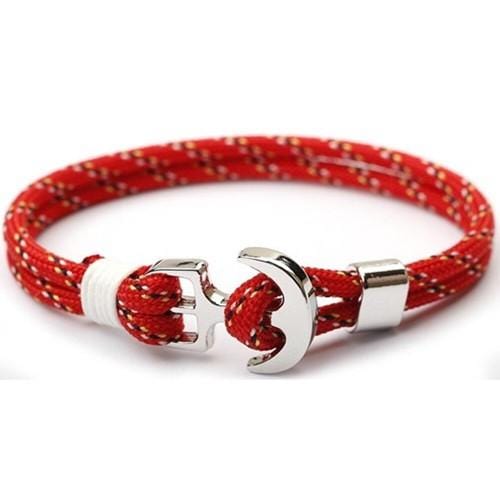 Bracelet Ancre Marine Homme Rouge en Corde - Mon Bracelet Homme