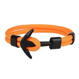 Bracelet Ancre Marine Orange en Corde - Mon Bracelet Homme