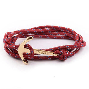Bracelet Ancre Viking Rouge "L’héroïque" en Corde - Mon Bracelet Homme