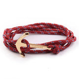 Bracelet Ancre Viking Rouge "L’héroïque" en Corde - Mon Bracelet Homme