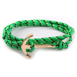 Bracelet Ancre Viking Vert "Le conquérant" en Corde - Mon Bracelet Homme