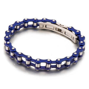 Bracelet Chaîne de Moto Bleu Minimaliste Mathias - Mon Bracelet Homme