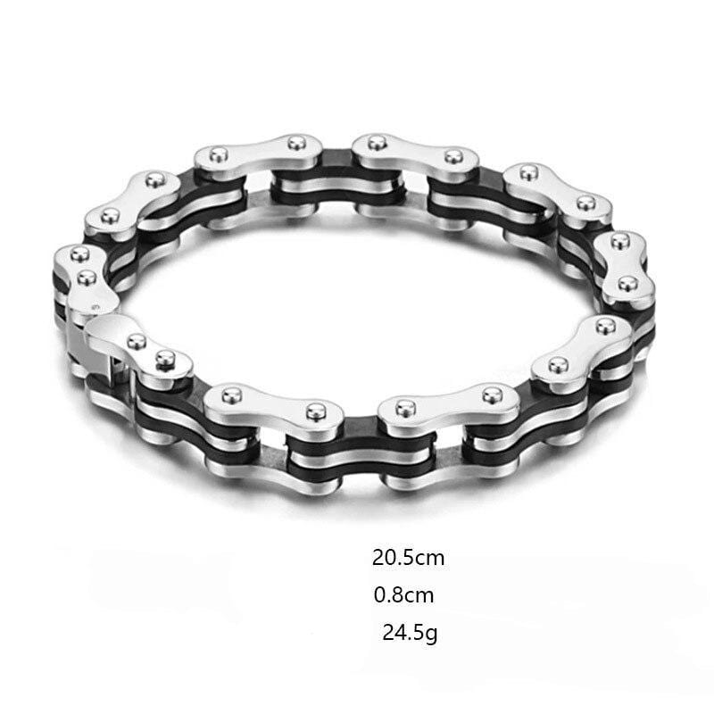 Bracelet Chaîne De Moto Vintage En Acier Inoxydable Noir Colby