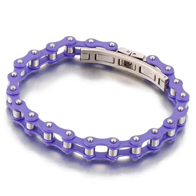 Bracelet Chaîne de Moto Minimaliste Violet - Mon Bracelet Homme
