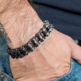 Bracelet Chaîne de Moto Noir Style Rétro Darren - Mon Bracelet Homme