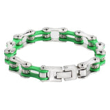 Bracelet Chaîne de Moto Vert Avec Strass Style Hip Hop Princeton - Mon Bracelet Homme