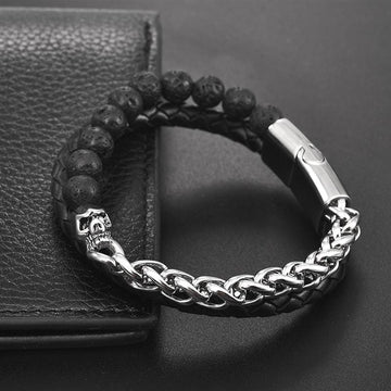 Bracelet Homme, Bracelet Viking en acier inoxydable pour hommes