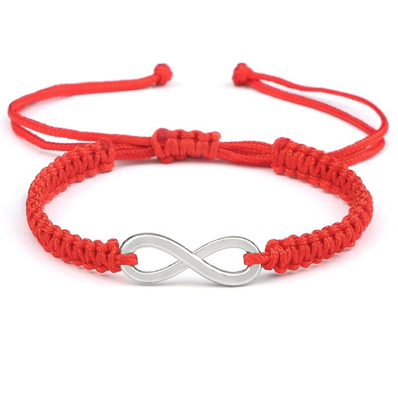 Bracelet fin rouge pour homme en corde cirée ajustable ZB0361