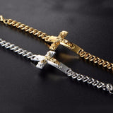 Bracelet Crucifix Croix Homme avec Mailles en Acier - Mon Bracelet Homme