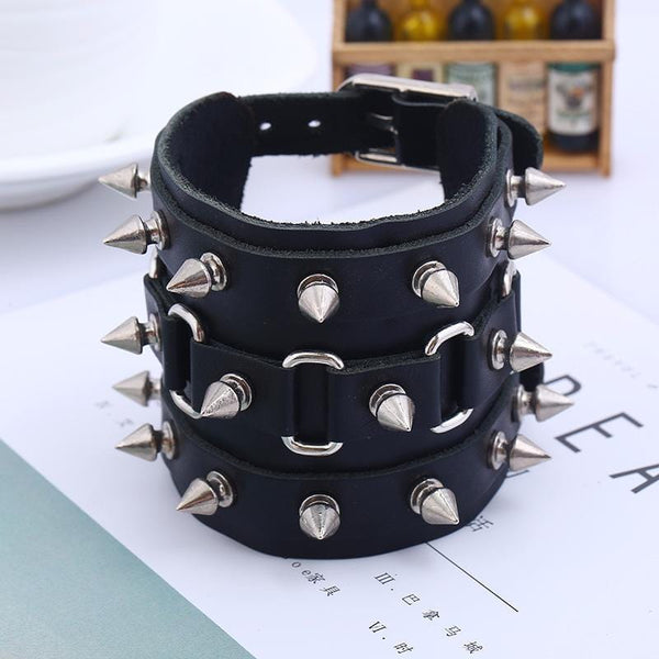 PASSIONE Ceinture En Cuir Véritable Avec Clous