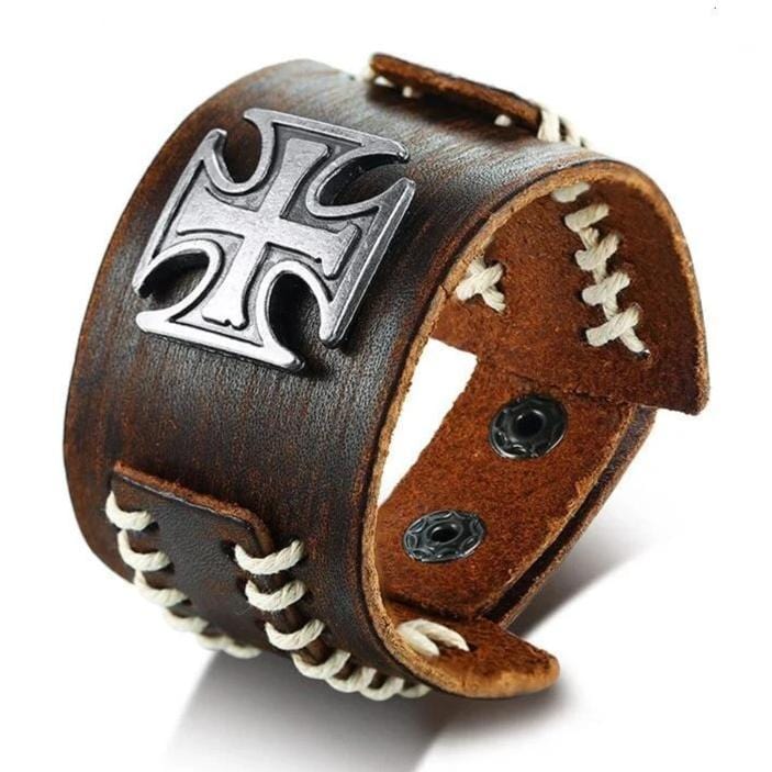 Bracelet de force en cuir chestnut-smith fabrication artisanale à