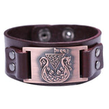 Bracelet de Force Navire Viking en Cuir - Mon Bracelet Homme