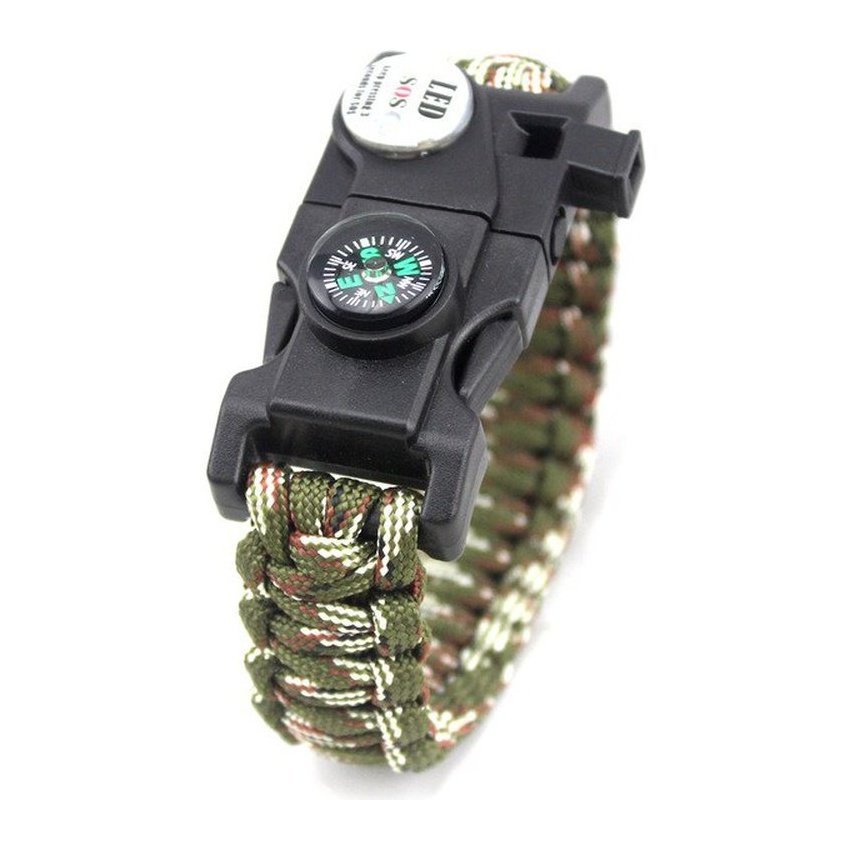 Bracelet de Survie Camouflage en Paracorde Tressée Avec Sifflet Boussole et Lumière derek - Mon Bracelet Homme