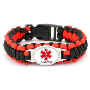 Bracelet de Survie en Paracorde Alerte Médicale pour Diabétique Hayes - Mon Bracelet Homme
