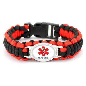 Bracelet de Survie en Paracorde Alerte Médicale pour Diabétique Keith - Mon Bracelet Homme