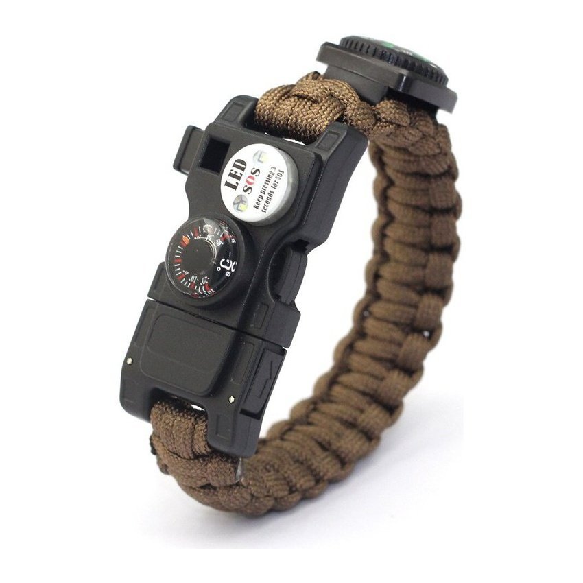 Bracelet de Survie en Paracorde Avec Sifflet Lumière LED et Boussole Andre - Mon Bracelet Homme