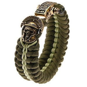 Bracelet de Survie en Paracorde Avec Tête de Mort et Casque de Gladiateur Mccoy - Mon Bracelet Homme