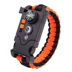 Bracelet de Survie en Paracorde de 7 Brins Avec Boussole Lumière LED Sifflet et Racloirs Shepard - Mon Bracelet Homme