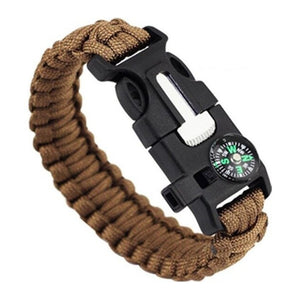 Bracelet de Survie en Paracorde Tressée Multifonctionnelle Avec Sifflet Boussole et Racloir D'Extérieur Anthony - Mon Bracelet Homme