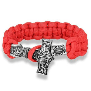 Bracelet de Survie Marteau de Thor Paracorde Rouge - Mon Bracelet Homme