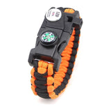 Bracelet de Survie Noir et Orange en Paracorde Avec Sifflet Boussole et Lumière Rayan - Mon Bracelet Homme