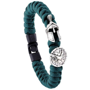 Bracelet de Survie Paracorde Vert Turquoise : Gladiateur Argent - Mon Bracelet Homme
