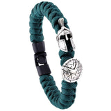 Bracelet de Survie Paracorde Vert Turquoise : Gladiateur Argent