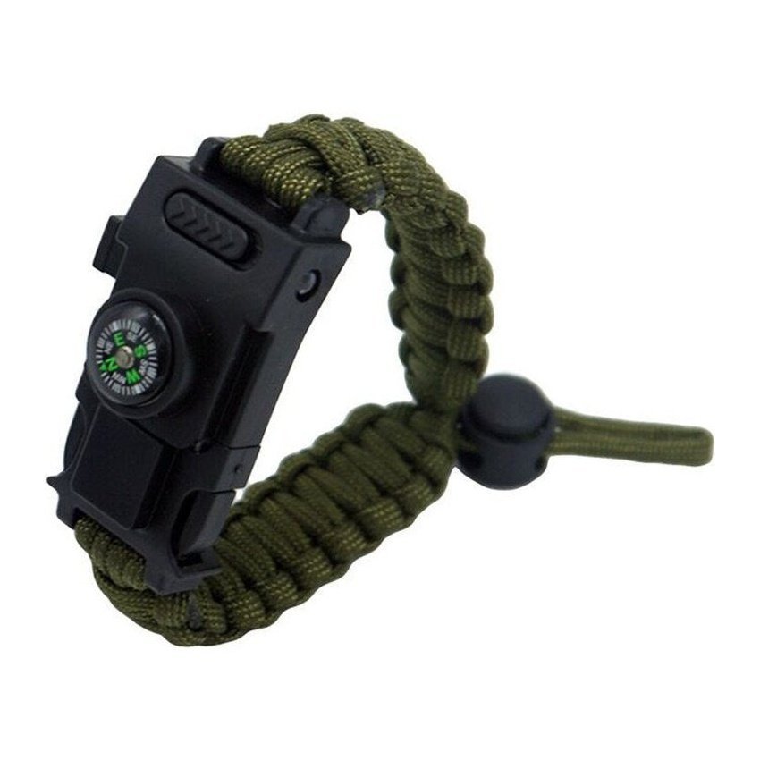 2 bracelets de survie avec sifflet, pierre à feu et couteau