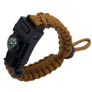 Bracelet de Survie Réglable en Paracorde Avec Lumière LED Sifflet et Boussole Troy - Mon Bracelet Homme