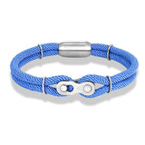 Bracelet en Corde Bleu Avec Maillon Chaîne de Moto Kashton - Mon Bracelet Homme