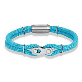 Bracelet en Corde Bleu Avec Maillon Chaîne de Moto Xavier