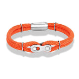 Bracelet en Corde Orange Avec Maillon Chaîne de Moto Yahir
