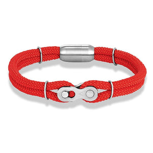 Bracelet en Corde Rouge Avec Maillon Chaîne de Moto Ares - Mon Bracelet Homme