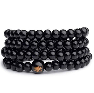 Bracelet en Perles de Bois Noire Pour Homme - Mon Bracelet Homme