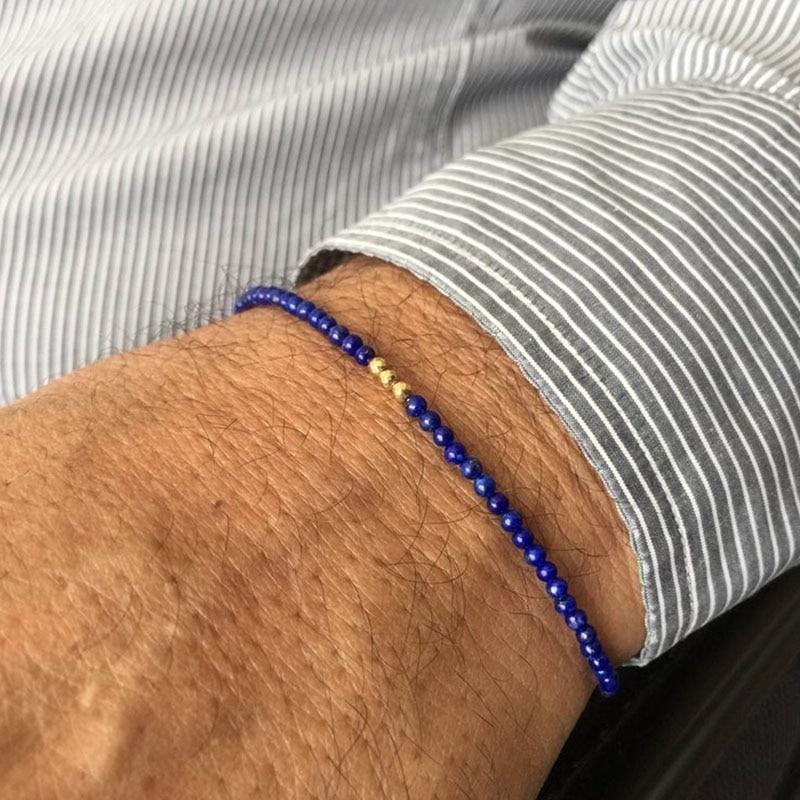 Bracelet fin en Lapis Lazuli pour homme