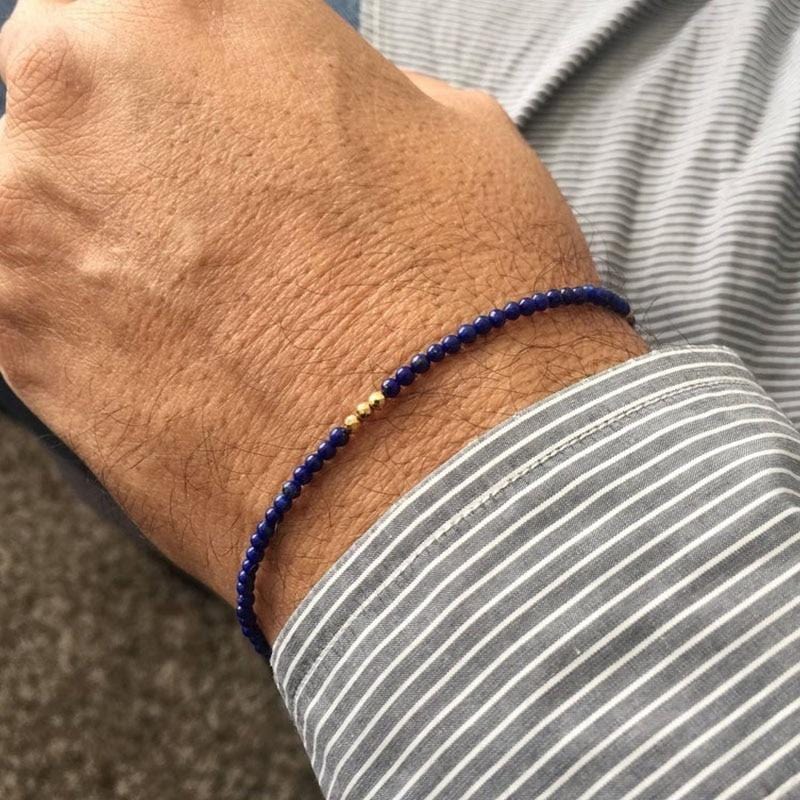 Bracelet fin en Lapis Lazuli pour homme